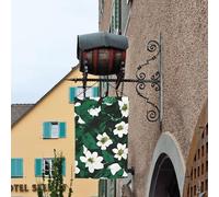 Hunter - Stampa petali floreali verdi, versatile ed elegante, bandiera da giardino per tutte le stagioni, decorazione per patio all'aperto, ultimo intervento, portici e giardini