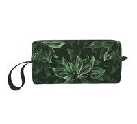 Hunter, trousse da viaggio con motivo floreale verde con petali stampati, borsa per cosmetici da viaggio, impermeabile, organizer per donne, mamme e ragazze