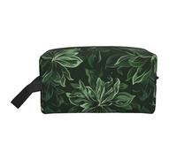 Hunter, trousse da viaggio con stampa di petali floreali verdi, grande, borsa per cosmetici da viaggio, impermeabile, organizer per articoli da toeletta, per donne, mamme e ragazze