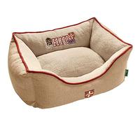 HUNTER Universtity - Divano per Cani, Stile Universitario, Reversibile, 100 x 80 cm, Colore: Beige