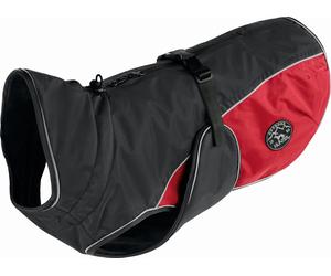 Hunter Uppsala Cozy - Cappottino per Cani, Poliestere Antracite/Rosso - 45 cm