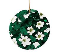 Hunter Verde Floreale Petali Modello Stampa Ceramica Pendente Rotondo Per Ornamenti Da Viaggio Per La Casa Decorazione Ornamento