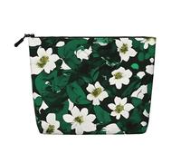 Hunter Verde Floreale Petali Modello Versatile Borsa Da Viaggio Trucco Borsa Trucco Grande Capacità Sacchetto Cosmetico Borsa Con Cerniera Borsa Da Toilette, Nero , Taglia unica, Beauty case