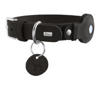 HUNTER Viborg - Collare per cani con supporto per Apple AirTag, colore: nero, robusta e morbida pelle bovina, supporto AirTag integrato, di alta qualità, made in Germany, misura 60