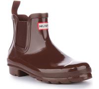 HUNTER WFS2078RGL-BBT Chelsea Gloss Originale Donna Stivale Marrone UK 3 - 8