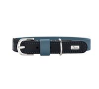 HUNTER Wolmar BioThane® collare in pelle, blu/nero - Tg. S-M: L 50 cm x P 24 mm