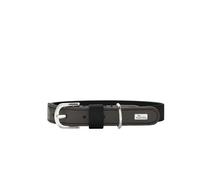 Hunter WOLMAR - Collare per cani in BioThane® e pelle, robusto, impermeabile, facile da pulire, cuciture a contrasto, prodotto in Germania, colore: nero/grigio, taglia: 60