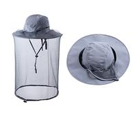 HunterBee Cappello di zanzariera Insetto Cappelli con Rete Apicoltore Apicoltura Cappello Velo Safari Escursionismo Giardinaggio Maglia Cappuccio