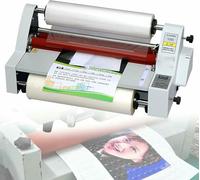 HUNTFF Laminatore a Caldo e a Freddo, Uno o Due Lati per Le scuole, Film con Motivi a Croce, Schermo Digitale, Tecnologia silenziosa, Controllo della Temperatura