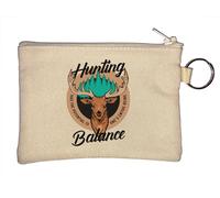 Hunting Has The Potential to One's Intero Essere Balance Portachiavi Portamonete Beige, Beige, Taglia unica