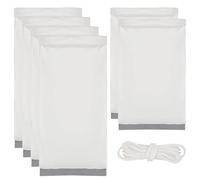 Hunting Meat Bags Set, 6 Piece Moose Elk Game Bag Kit, White Polyester Butcher Sack, Reflective Strip Design, Field Dressing Storage For Wild Game, 30x120cm 30x70cm