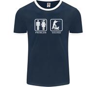 Hunting Problem Solved Funny Hunter Uomo Ringer T-Shirt FotL