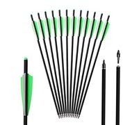 Huntingdoor Bulloni per Balestra, Frecce in Carbonio da 20 "22" con 125 Grana Broadhead, Frecce di Mira da Caccia con Punte girevoli per balestre, Frecce da 4 Pollici per furgoni da Esterno (12pezzi)