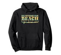 Huntington Beach Surf City USA Retro Style Felpa con Cappuccio