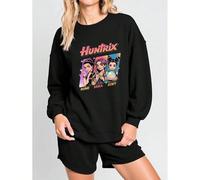 Huntrix Women - Felpa con grafica carina kawaii Kp-op De-mon con Rumi, Zoey, Mira - Felpa vintage con scollo rotondo Huntrix da donna KOMFORT & SICHERHEIT - Das Kinder-T-Shirt aus 100 % Baumwolle biet