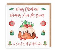 Hunts England Biglietto di auguri con scritta "Merry Christmas Mummy From The Bump", con scritta "Merry Christmas Mummy From The Bump", "I can't Wait To Meet You
