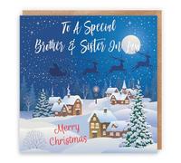 Hunts England Biglietto di Natale con fratello e sorella in giurisprudenza, con scritta "To A Special Brother & Sister InLaw" (lingua italiana non garantita)