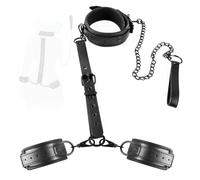 HUNTVE 3in1 SM collana Choker con catena e bracciali in pelle, gothic punk sextoyse piacere coppia, per gli uomini e le donne
