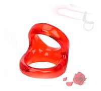 HUNTVE Anello in Silicone da Uomo Durevole Anello a Doppio Strato (Rosso)