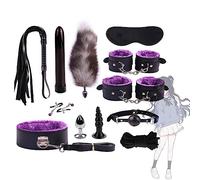 HUNTVE Camera da Letto Set Sportivo 12 Pezzi/Set Şęsxuạlêș per Le Coppie con Abbigliamento Sportivo Nero e Viola, Confortevole Set mascherato