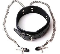 HUNTVE Clip per Collana in Metallo Regolabile in Acciaio Inox e Palla in Silicone Traspirante per Gioco di Ruolo Abbigliamento Decorativo (Nero).