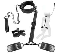 HUNTVE Collare Punk in Pelle 2 in 1 con Polsino Fisso All'Indietro e Fascia in Raso per Coppie innamorate