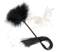 HUNTVE Frusta di Piume 2 in 1 Accessorio Elegante per Costume da Gioco di Ruolo (Nero)