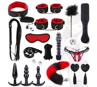 HUNTVE Set di giochi erotici di coppia da 19 pezzi, Manêttê Šêx (rosso)