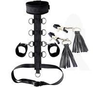 HUNTVE Set di Polsini e Clip per Giochi di Moda, Set BDSM (Nero)