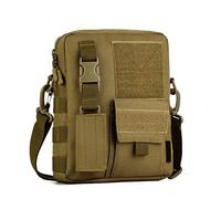 HUNTVP® Borsa a Tracolla Uomo Sportivo Borsetta Militare per Campeggio Escursionismo Ciclismo Viaggio Trekking Porta Smartphone Chiave Denaro (Marrone)