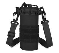 HUNTVP Borsa per Borraccia MOLLE Militare Tattico Borsa Tracolla Porta Bottiglia Custodia Borraccia per Sport Outdoor Ciclismo Trekking Campeggio Escursionismo, 1000D Nero