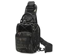 HUNTVP Borsa Petto Tattico Militare Zaino Monospalla Uomo Borsello a Tracolla Molle per Campeggio Ciclismo Escursione Hiking Sport, Typ-2 Camo