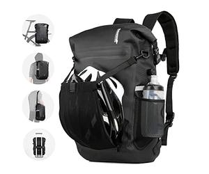 HUNTVP Borsa portapacchi multifunzione per bicicletta, borsa da sella con copertura per casco, colore nero