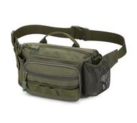 Huntvp Marsupio con Porta Borraccia Marsupio Uomo Sportivo Militare per Trekking Ciclismo Escursionismo Campeggio Viaggio,verde