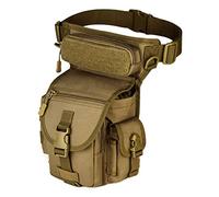 Huntvp® Marsupio Cosciale Tattico Militare Borsa Gamba Moto Molle Impermeabile per Campeggio Escursionismo Ciclismo Viaggio Trekking Sport Porta Smartphone,Marrone