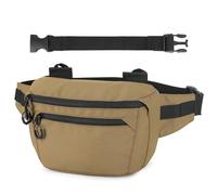 Huntvp Marsupio Uomo con Cintura Estendibile, Sling Bag Tracolla Marsupio Antiscippo Impermeabile Borsa per Corsa Sport Outdoor Viaggio,marrone