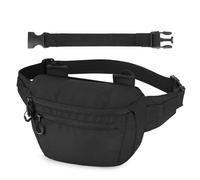 Huntvp Marsupio Uomo con Cintura Estendibile, Sling Bag Tracolla Marsupio Antiscippo Impermeabile Borsa per Corsa Sport Outdoor Viaggio,nero