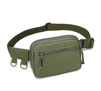 Huntvp Marsupio Uomo Marsupio Donna con 4 Zip Tasche Sling Bag Antiscippo Impermeabile Borsa per Outdoor Viaggio Sportivo Corsa Running,verde