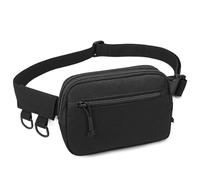 Huntvp Marsupio Uomo Marsupio Donna con 4 Zip Tasche Sling Bag Antiscippo Impermeabile Borsa per Outdoor Viaggio Sportivo Corsa Running,nero