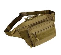 Huntvp® Marsupio Uomo Sportivo Borsetta a Tracolla Militare Borsa per Campeggio Escursionismo Ciclismo Trekking Porta Smartphone Chiave Denaro, Marrone-M