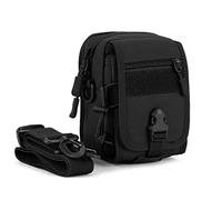 Huntvp Marsupio Uomo Sportivo, Borsetta a Tracolla Militare Borsa per Campeggio Escursionismo Ciclismo Viaggio Trekking Porta Smartphone Chiave Denaro, nero