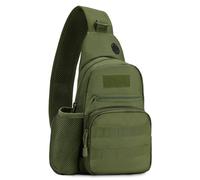 HUNTVP Zaino Monospalla Militare Tattico Uomo Borsa Petto Sportivo Molle Zaino a Tracolla per Sport Ciclismo Trekking Campeggio Escursionismo (Typ-8 Verde)
