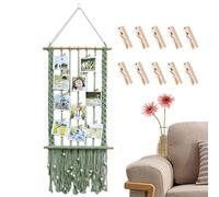 HUNYA Decorazione da Parete con Immagini Boho, Organizer per Immagini in Filo di Cotone macramè, Set di cornici Porta Carte Decorative Intrecciate a Mano, Set di Decorazioni per la Camera Boho