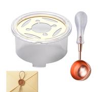 HUNYA Scalda Sigillo di Cera, scalda Sigillo di Cera e Cucchiaio - Stufa per Fusione della Cera con Cucchiaio per Sigillo di Cera - Kit Sigillo di Cera per sciogliere Bastoncini di Sigillo di Cera