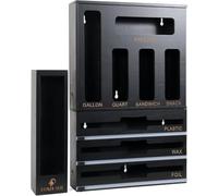 HUNZA NEST Set di organizer per cucina in bambù 9 in 1, dispenser per pellicole alimentari, in alluminio, organizer per borsa e scatola di immagazzinaggio per cassetti in 100% bambù (nero)