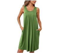 Huoghebg Camicie da Notte da Donna Moda Tinta Unita con Tasche Camicie da Notte Donna Estive Curvy Pigiama Estivo da Donna Pigiama Donna Senza Maniche Sottoveste Donna per la Casa Sleepwear