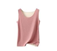 Huoghebg Gilet Cotone Donna Tinta Unita Maglietta Donna Senza Maniche Foderato Casual Top Estivo Donna Vestibilità Classica Slim Fit Ladies Thermal Tops Winter Clothing Thermal Vest Underwear