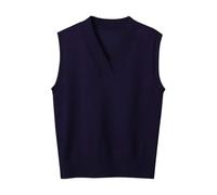 Huoghebg Gilet Donna Senza Maniche in Maglia Moda Maglioni da Donna Smanicato Scollo V Pullover Donna alla Moda Maglione Autunnale e Invernale da Donna Elegante Magliette Felpa Moda Streetwear