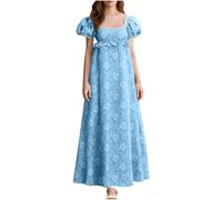 Huoghebg Regency Abiti da Donna 1800s Dress Vintage Regency Victorian Tea Party Gown legante Abito da Ballo Storico per Feste Vintage Abito Rinascimentale da Donna, con Maniche Svasate