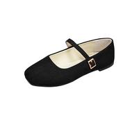 Huoghebg Scarpe da donna Mary Jane con punta quadrata, comode, slip-on, ballerine eleganti con cinturino a fibbia, scarpe da lavoro in stile business casual per l'ufficio